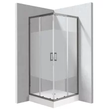 Deante Funkia Evo szögletes zuhanykabin 90x195 cm csík mintás üveggel, akril tálcával és titánium profilszínnel.