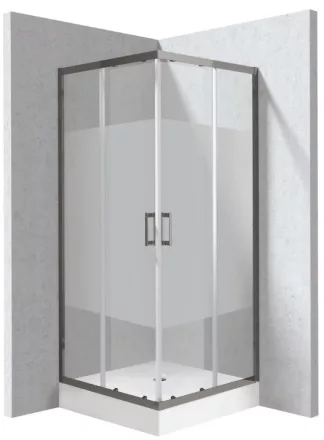 Deante Funkia Evo szögletes zuhanykabin 90x195 cm csík mintás üveggel, akril tálcával és titánium profilszínnel.