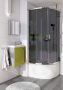 Deante Funkia félköríves zuhanykabin grafit üveggel 90x90 cm, króm KYP_451K