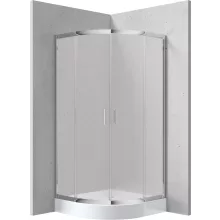 Deante Funkia íves zuhanykabin 80x185 cm méretben matt üveggel, akril zuhanytálcával és króm profilszínnel.