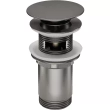   Deante Click-Clack kerek leeresztő szelep túlfolyó és túlfolyó nélküli mosdókhoz, titanium NHC D10U