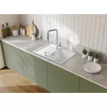   Deante Momi Megfordítható kerámia mosogató 78x50 cm komplett tartozékokkal, fehér  ZCM_6113