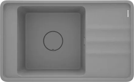 Deante MOMI gránit mosogató 82x50 cm csepegtetővel és lefolyógarnitúrával, szürke metál ZKM_S11B