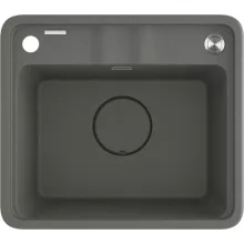   Deante MOMI 1 medencés gránit mosogató 50x44 cm vágódeszkával, antracit metál ZKM_T103
