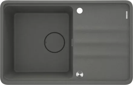 Deante MOMI 1 medencés gránit mosogató 78x50 cm csepegtetővel és vágódeszkával, antracit metál ZKM_T113