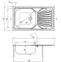 Deante Techno 1 medencés rozsdamentes acél mosogató 76x43,5 cm csepegtetővel, szatén ZMU0110