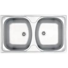   Deante Techno 2 medencés acél mosogató csepegtető nélkül 79x44 cm, szatén ZMU 0200