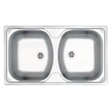   Deante Techno 2 medencés acél mosogató csepegtető nélkül 79x44 cm, dekor ZMU 3200