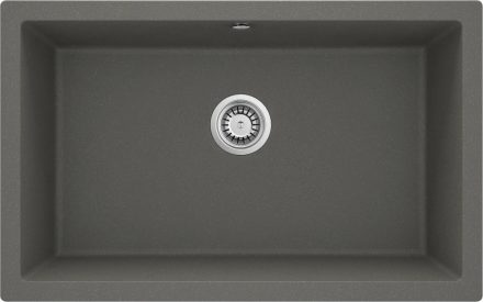 Deante Corda 1 medencés gránit mosogató 80x50 cm csepegtető nélkül, antracit metál ZQA T10D