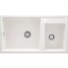   Deante Eridan 2 medencés szögletes gránit mosogató 88x50 cm, alabástrom ZQE A20B