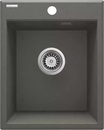 Deante Eridan 1 medencés szögletes gránit mosogató 40x50 cm csepegtető nélkül, antracit metál ZQE T104