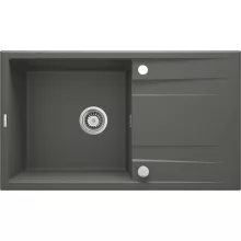   Deante Eridan 1 medencés gránit mosogató 86x50 cm csepegtetővel, antracit metál ZQE T113