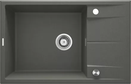 Deante Eridan gránit mosogató csepegtetővel 78x50 cm, antracit metál ZQE_T11B