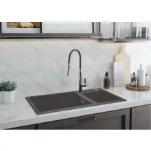   Deante Eridan 2 medencés szögletes gránit mosogató 88x50 cm, antracit metál ZQE T20B
