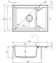 Deante Evora 1 medencés szögletes gránit mosogató csepegtetővel 59x44 cm, grafit ZQJ 211A