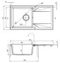 Deante Evora 1 medencés szögletes gránit mosogató csepegtetővel 78x44 cm, homok ZQJ 7113
