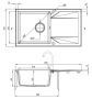 Deante Evora 1 medencés szögletes gránit mosogató csepegtetővel 78x44 cm, grafit metál ZQJ G113