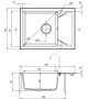 Deante Evora 1 medencés szögletes gránit mosogató csepegtetővel 59x44 cm, grafit metál ZQJ G11A