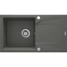   Deante Evora 1 medencés szögletes gránit mosogató csepegtetővel 78x44 cm, antracit metál ZQJ T113