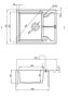 Deante Andante 1 medencés szögletes gránit mosogató csepegtetővel 59x49 cm, grafit ZQN 211A