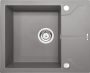 Deante Andante 1 medencés szögletes gránit mosogató csepegtetővel 59x49 cm, szürke metál ZQN S11A