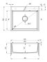 Deante Andante 1 medencés szögletes gránit mosogató 60x52 cm csepegtető nélkül, antracit metál ZQN T103