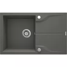   Deante Andante 1 medencés szögletes gránit mosogató 78x49 cm csepegtetővel, antracit metál ZQN T113