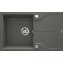   Deante Andante Flush 1 medencés gránit mosogató 78x49 cm csepegtetővel, antracit metál ZQN T11F
