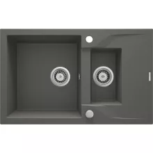   Deante Andante 1,5 medencés gránit mosogató 78x49 cm csepegtetővel, antracit metál ZQN T513