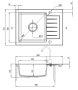 Deante Zorba 1 medencés szögletes gránit mosogató rövid csepegtetővel 58x44 cm, grafit ZQZ 211A