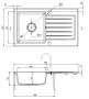 Deante Zorba 1 medencés szögletes gránit mosogató csepegtetővel 76x44 cm, alabástrom ZQZ A113