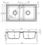 Deante Zorba 2 medencés gárnit mosogató 78x43,5 cm csapteleppel, matt homok ZQZA7203