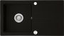 Deante Zorba 1 medencés szögletes gránit mosogató csepegtetővel 76x44 cm, matt fekete ZQZ N113