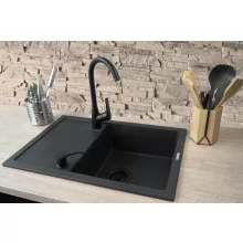   Deante Corio gránit grafit mosogatótálca 67x44 cm, csapteleppel és mosogatószer adagolóval ZRCC2113