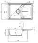 Deante Leda 1 medencés szögletes gránit mosogató csepegtetővel 67x44 cm, grafit ZRD 2113