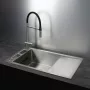 Deante Magnetic acél mosogatótálca 82x50 cm, automatikus leeresztővel és szifonnal, szálcsiszolt acél kivitelben