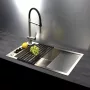 Deante Magnetic acél mosogatótálca 82x50 cm, automatikus leeresztővel és szifonnal, szálcsiszolt acél kivitelben