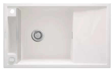 Deante Magnetic gránit mosogatótálca 82x50 cm, automatikus leeresztővel és szifonnal, alabástrom ZRM A113