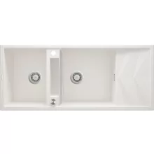   Deante Magnetic két medencés gránit mosogató 116x50 cm csepegtetővel, alabástrom ZRM A213