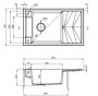 Deante Magnetic gránit mosogatótálca 82x50 cm, automatikus leeresztővel és szifonnal, grafit metál ZRM G113