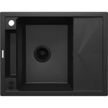   Deante Magnetic gránit mosogatótálca 64x50 cm, automatikus leeresztővel és szifonnal, grafit metál ZRM G11A