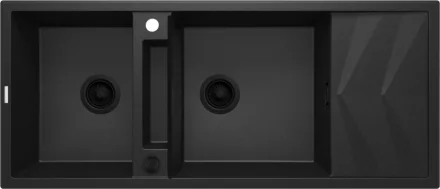 Deante Magnetic két medencés gránit mosogató 116x50 cm csepegtetővel, grafit metál ZRM G213