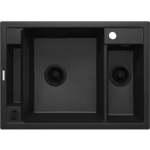   Deante Magnetic gránit mosogatótálca 69x50 cm, automatikus leeresztővel és szifonnal, grafit metál ZRM G503