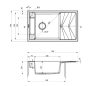 Deante Magnetic gránit mosogatótálca 82x50 cm, automatikus leeresztővel és szifonnal, matt fekete ZRM N113