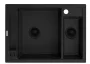 Deante Magnetic gránit mosogatótálca 69x50 cm, automatikus leeresztővel és szifonnal, matt fekete ZRM N503
