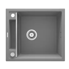   Deante Magnetic gránit mosogatótálca 56x50 cm, automatikus leeresztővel és szifonnal, szürke metál ZRM S103