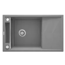   Deante Magnetic gránit mosogatótálca 82x50 cm, automatikus leeresztővel és szifonnal, szürke metál ZRM S113