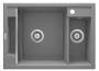 Deante Magnetic gránit mosogatótálca 69x50 cm, automatikus leeresztővel és szifonnal, szürke metál ZRM S503