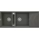 Deante Magnetic két medencés gránit mosogató 116x50 cm csepegtetővel, antracit metál ZRM T213