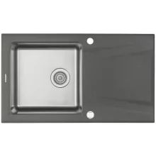   Deante Prime 1 medencés acél/gránit mosogató csepegtetővel 86x50 cm, antracit metál ZSR T113
